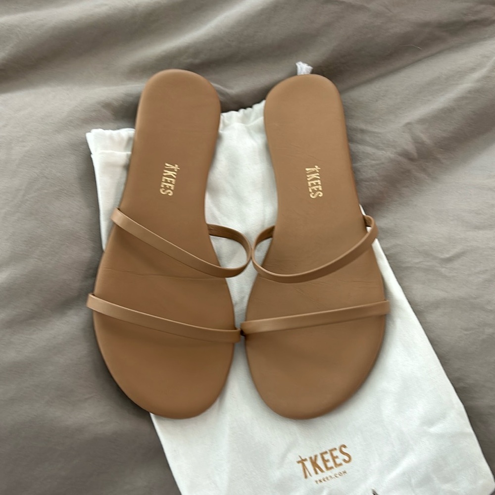 Tkees tan Greek sandals size 7 worn once